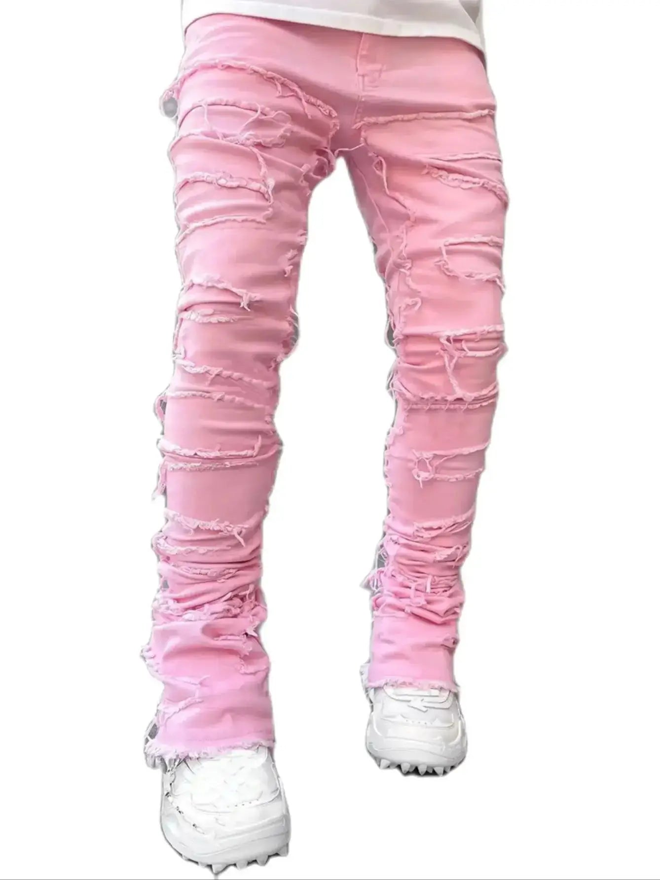 Men’s Ripped Stacked Jeans
