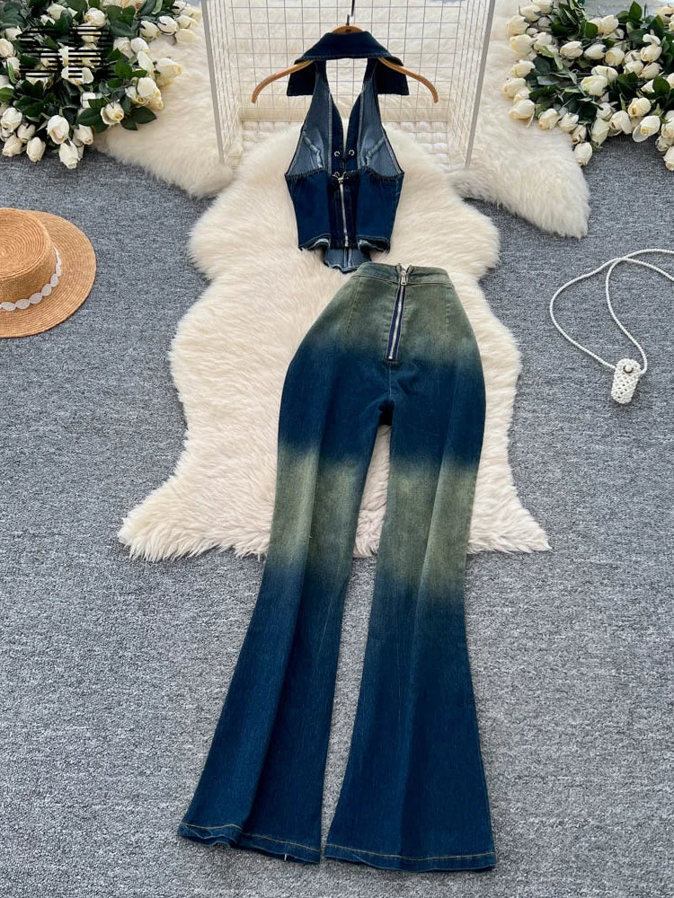 SINGREINY Women Denim Set