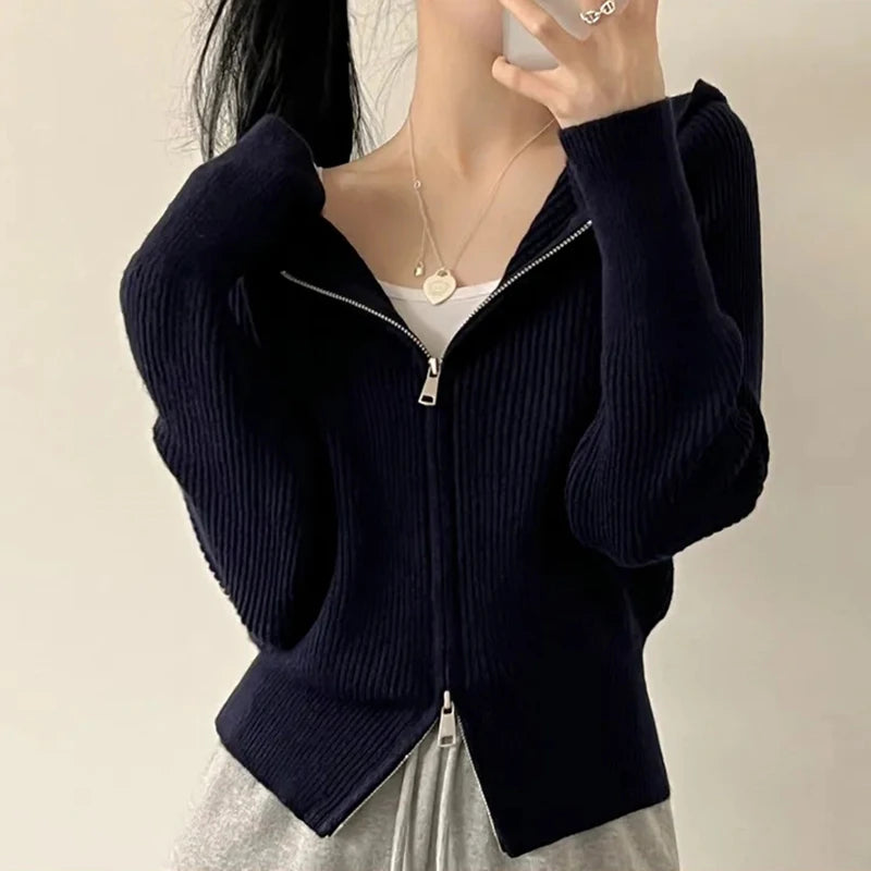 Women Zip-Up Cardigan