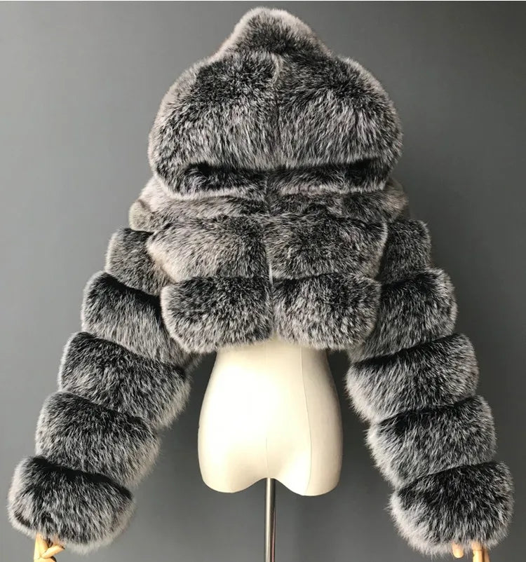 Faux Fur Cropped Fluffy Jackets