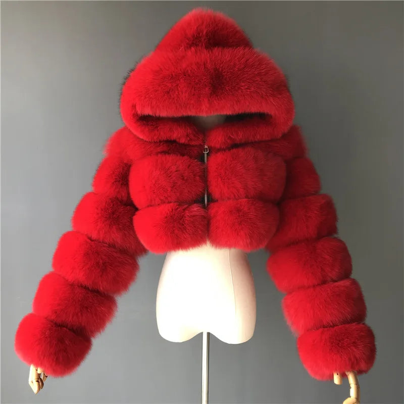 Faux Fur Cropped Fluffy Jackets