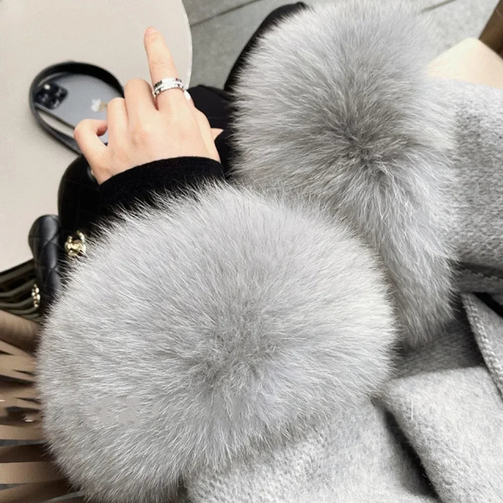 Women Wool Fur Coat