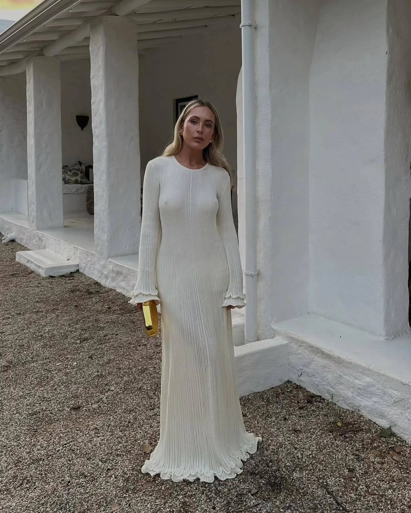 Women Lace-Up Maxi Dress