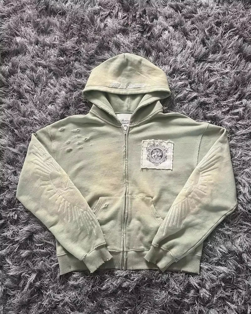 Vintage Hip Hop Zip Hoodie