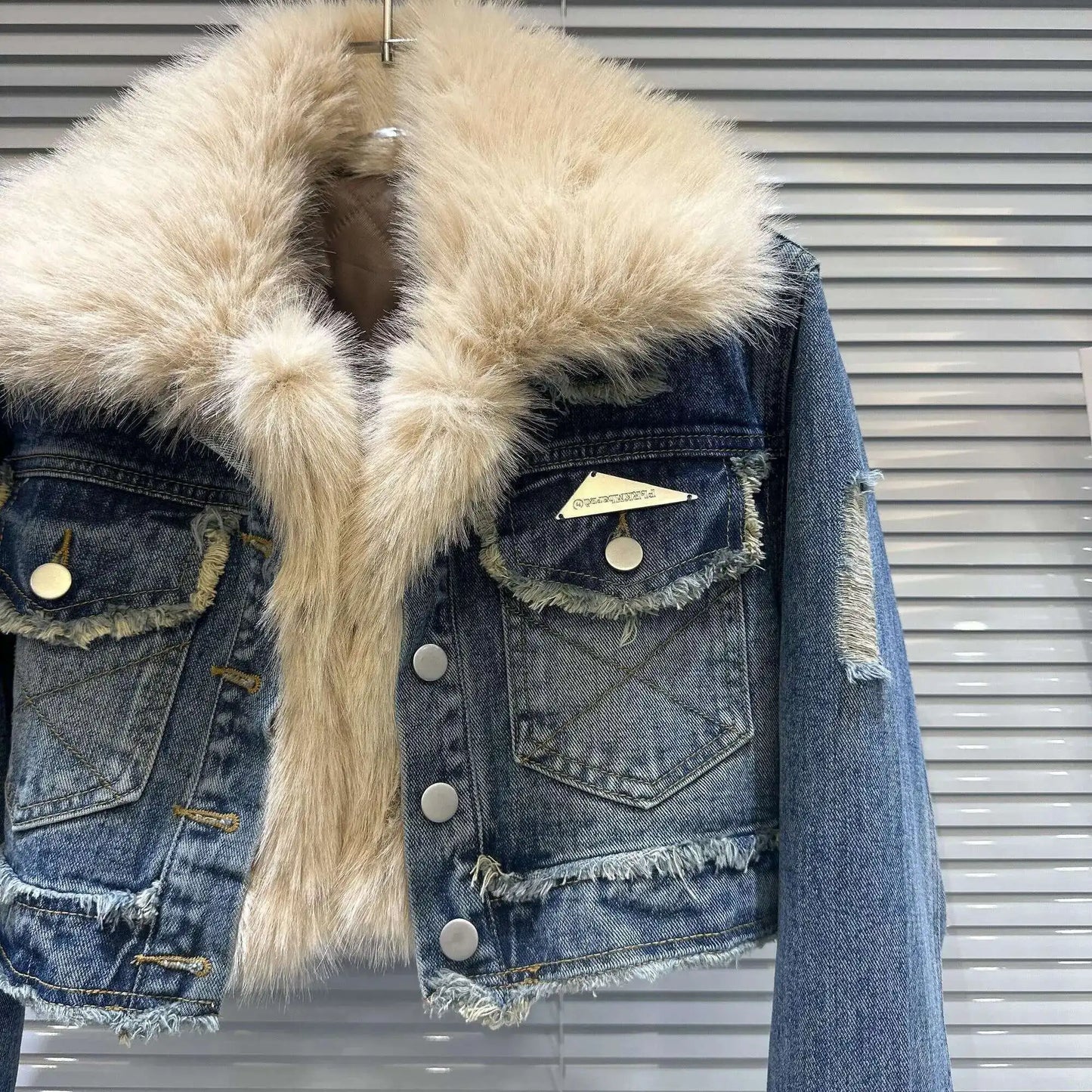 Women's Fur Collar Denim Jacket