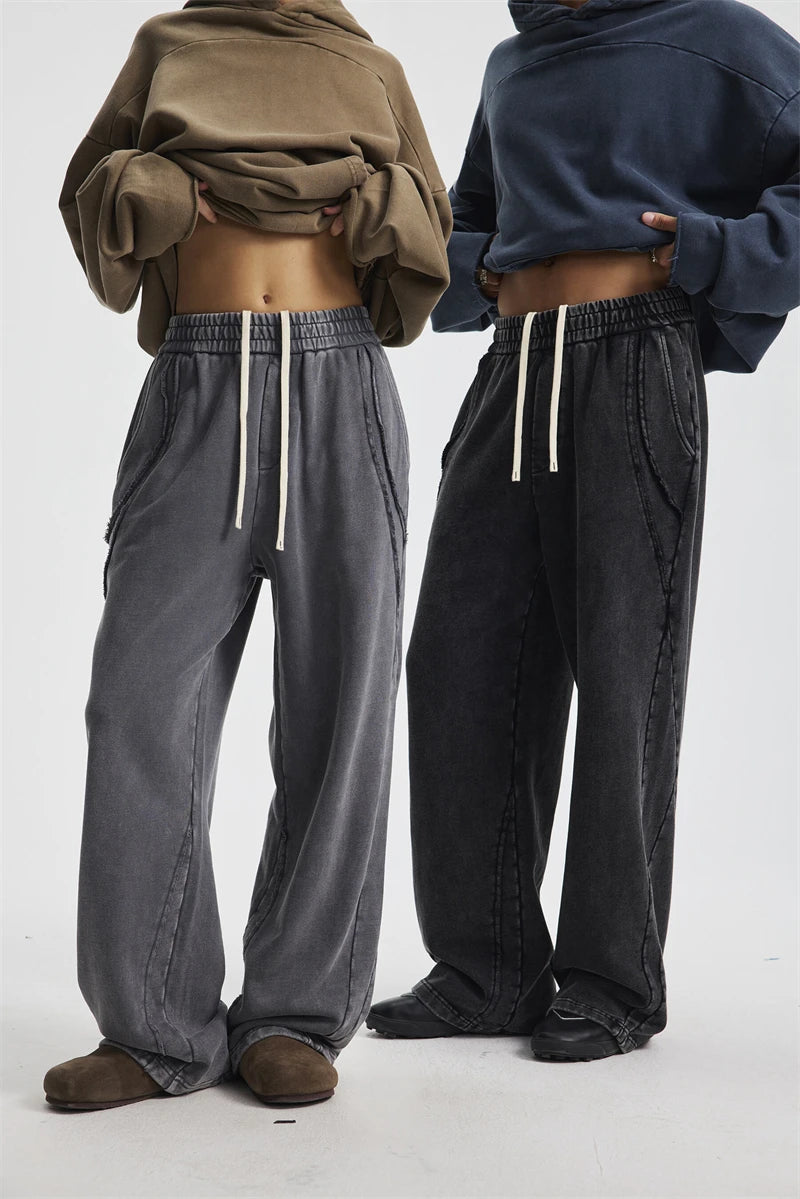 Retro Distressed Washed Sweatpants