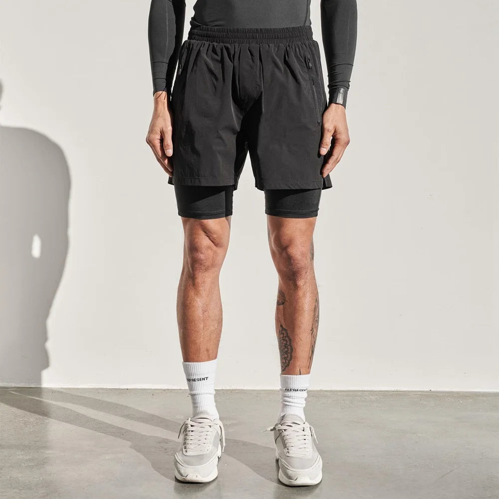 Men’s Zipper Pocket Fitness Shorts