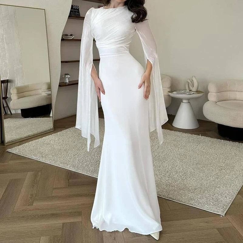 Slim Evening Satin Maxi Dress