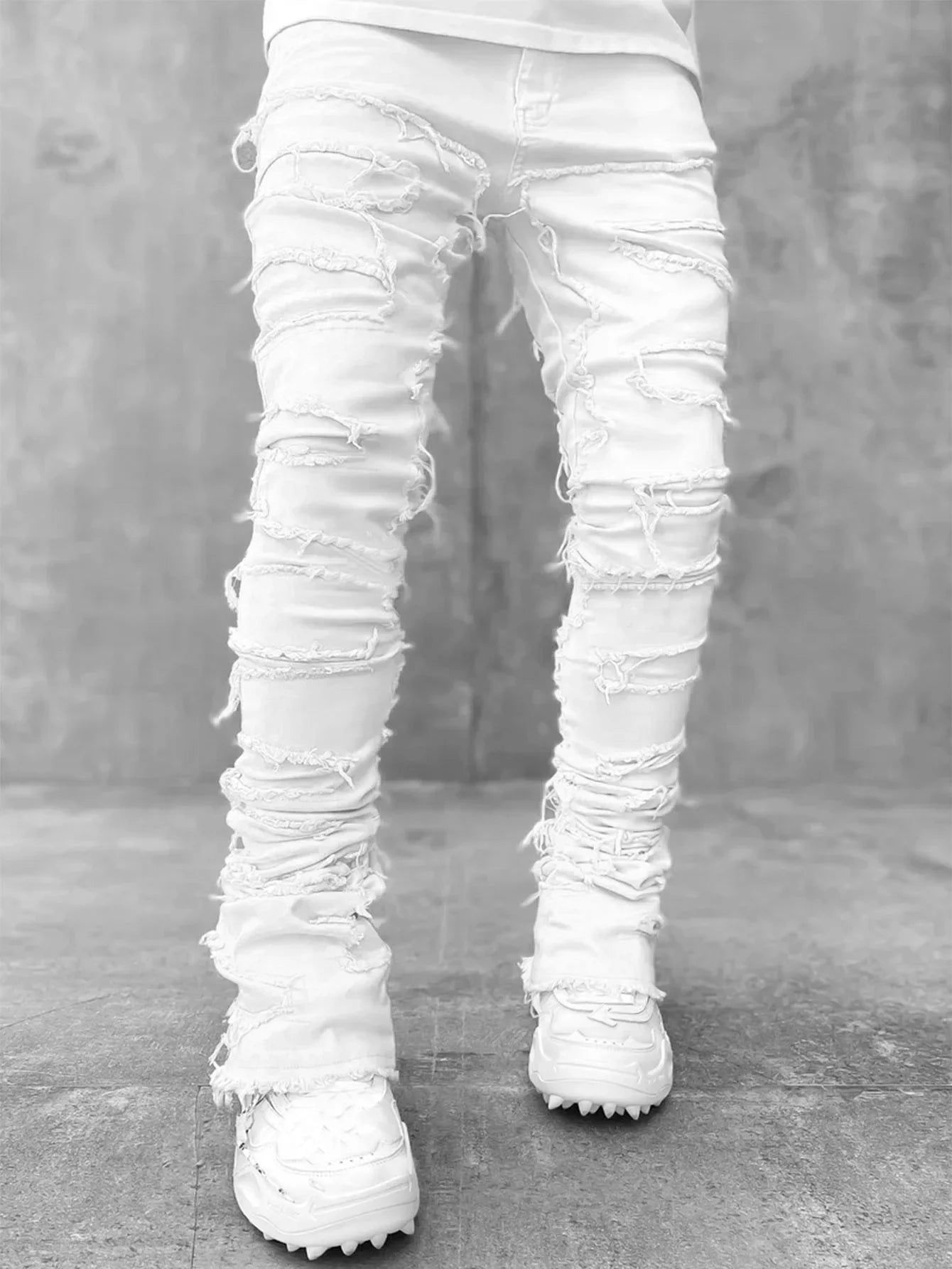 Men’s Ripped Stacked Jeans