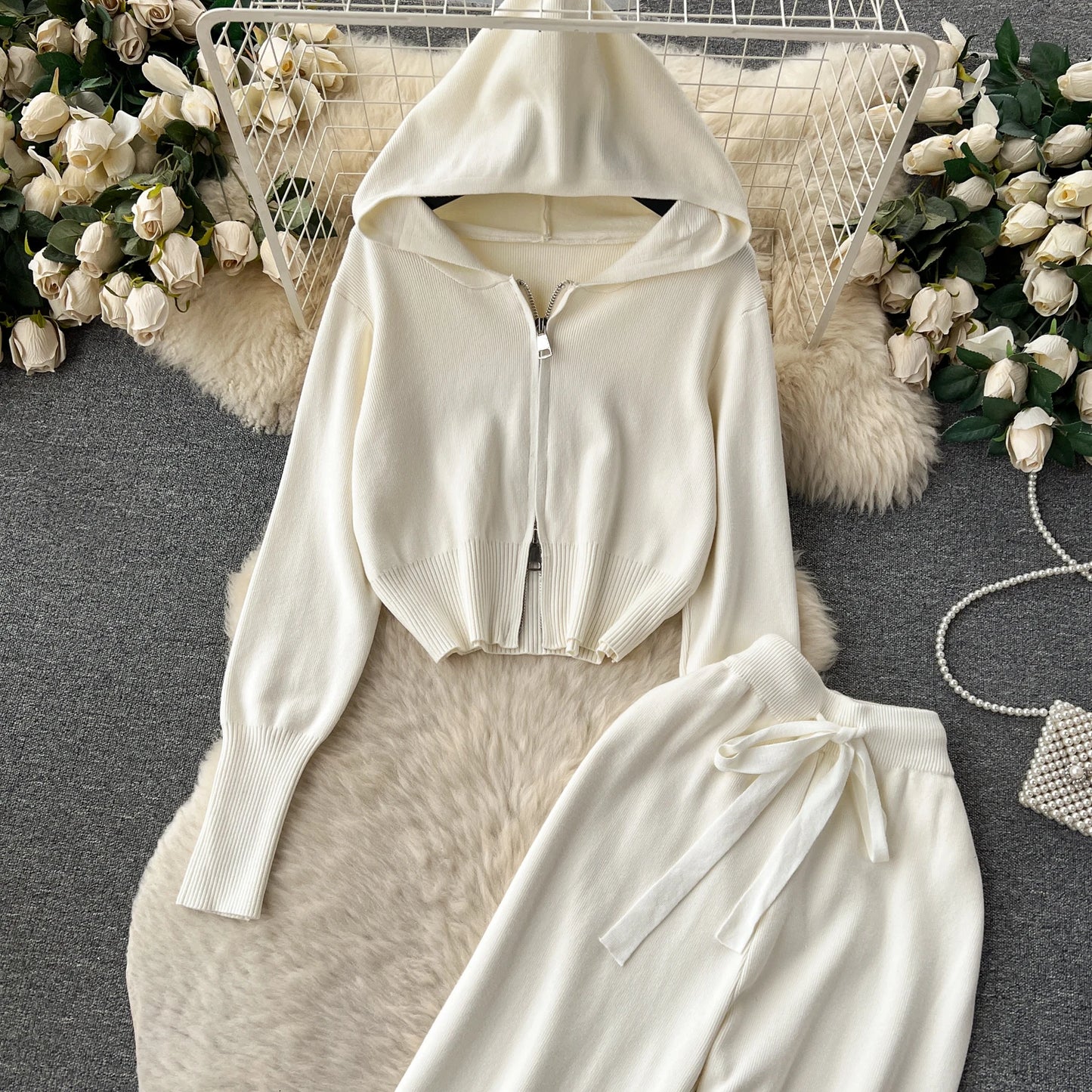 Casual Zipper Two-Piece Set