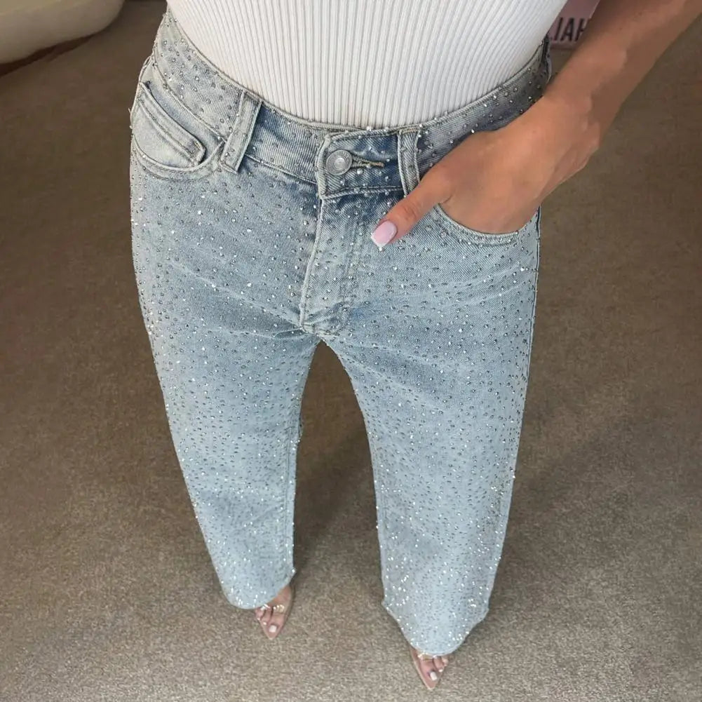Women’s High Waist Pearl Jeans