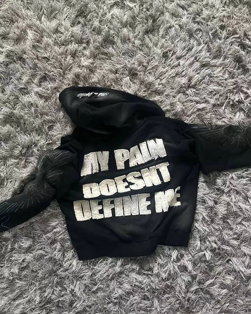Embroidery Patch Sweater Hoodie