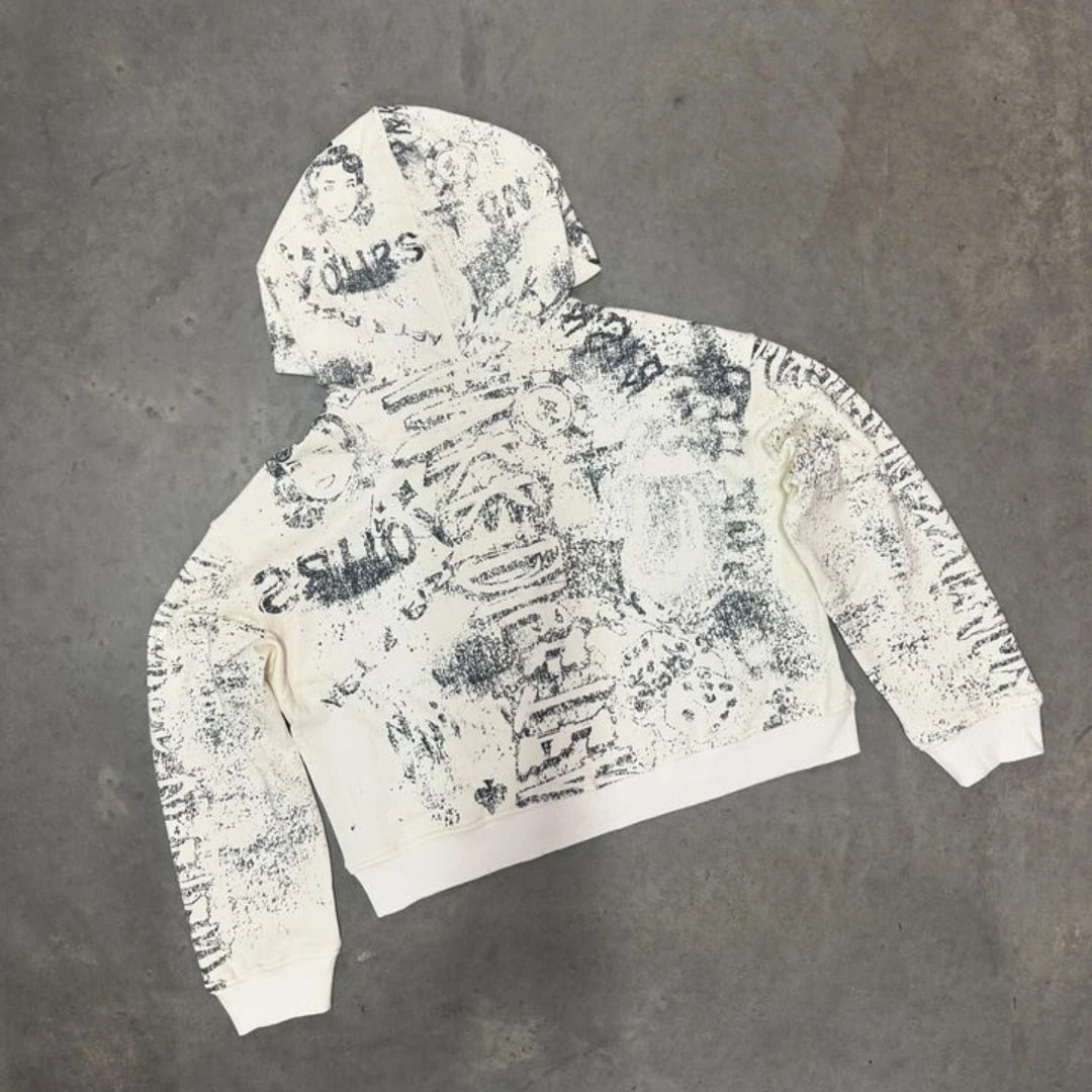 Y2K Hip-Hop Graffiti Hoodie