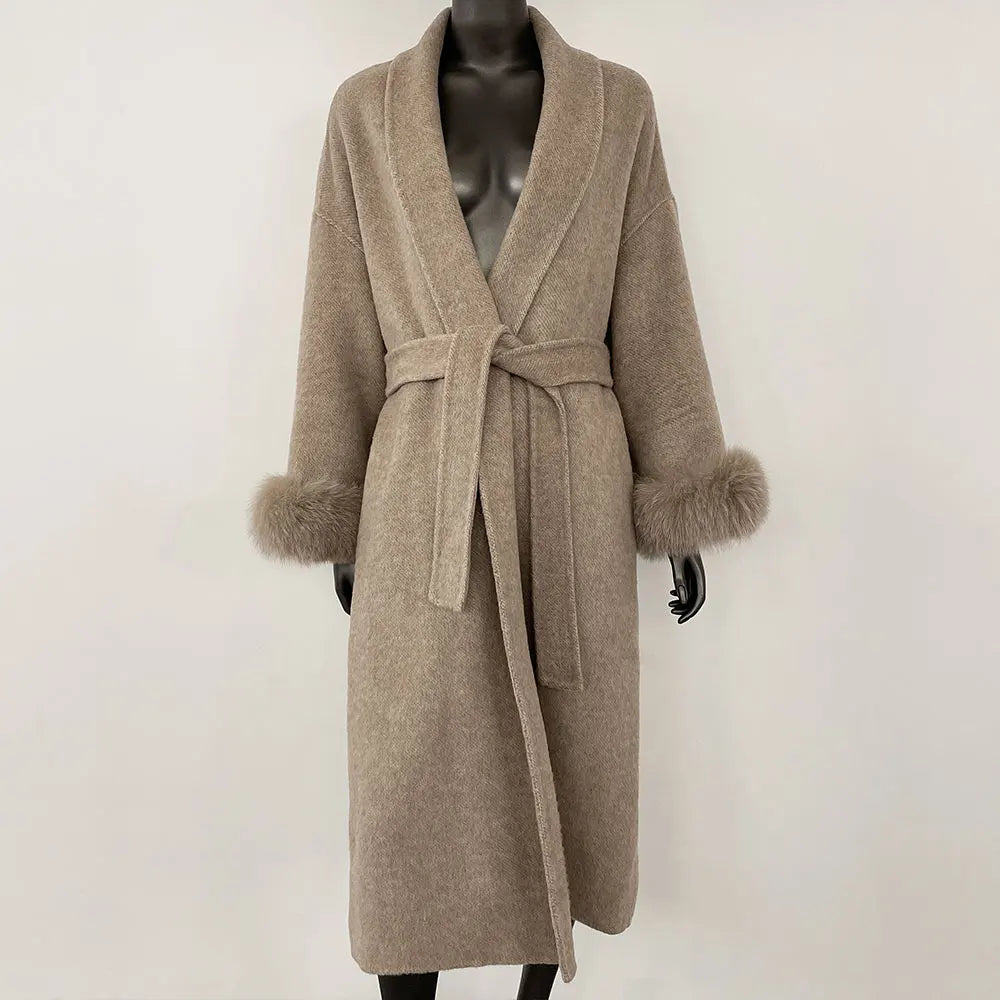 Women Wool Fur Coat