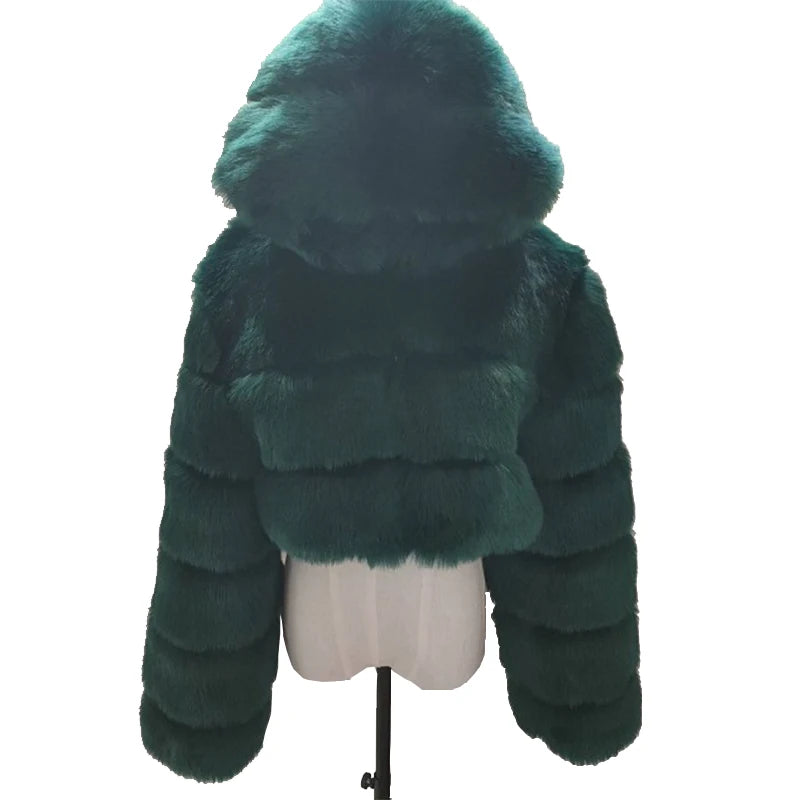 Faux Fur Cropped Fluffy Jackets