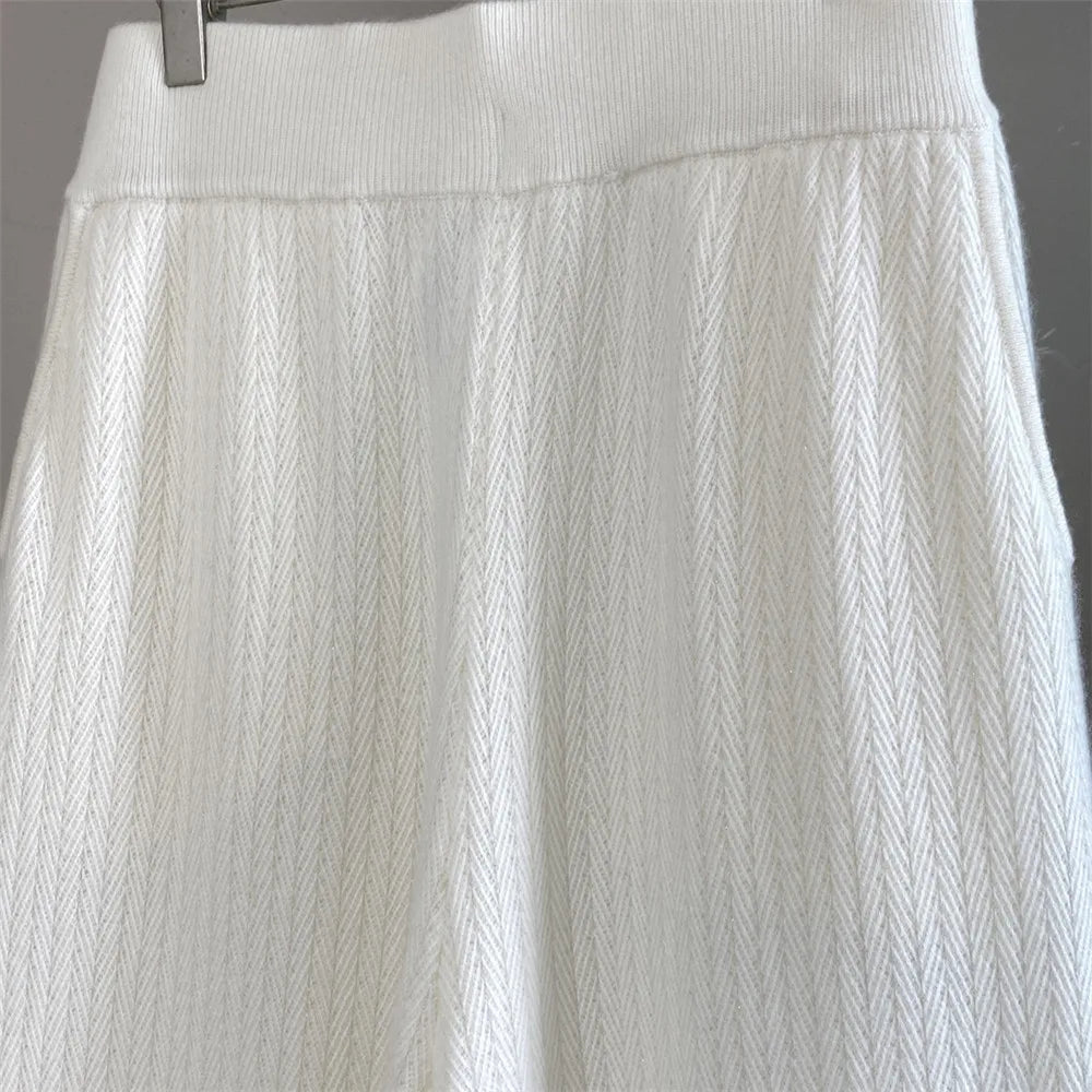 Cashmere Zipper Cardigan Set