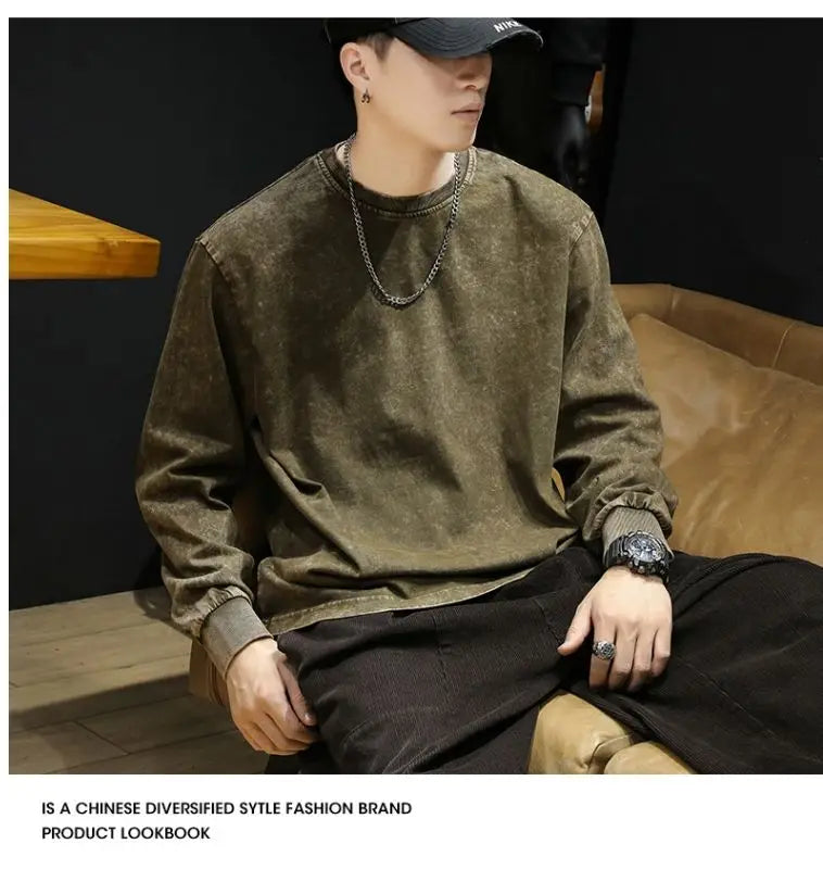 Vintage Washed Cotton Sweatshirt
