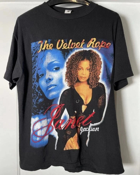 Janet Jackson Rap Tour Short Sleeve Black T-Shirt