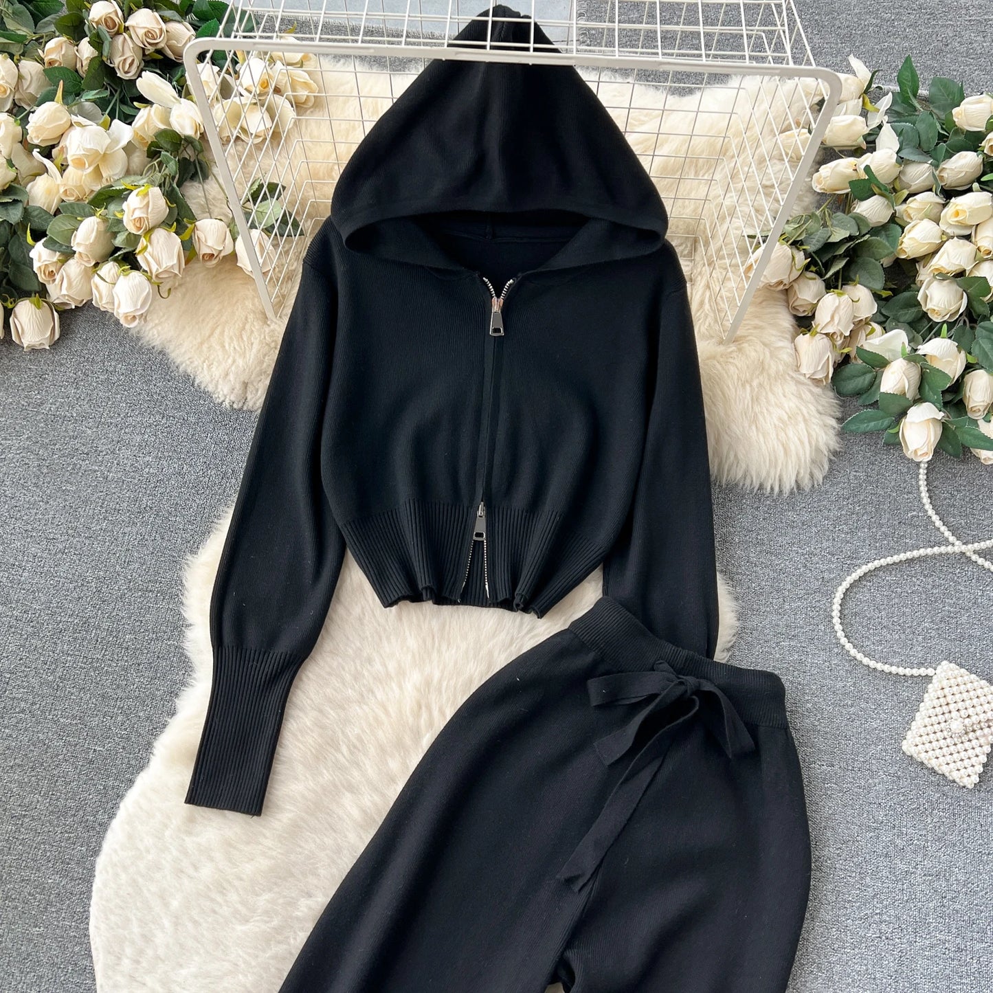 Casual Zipper Two-Piece Set