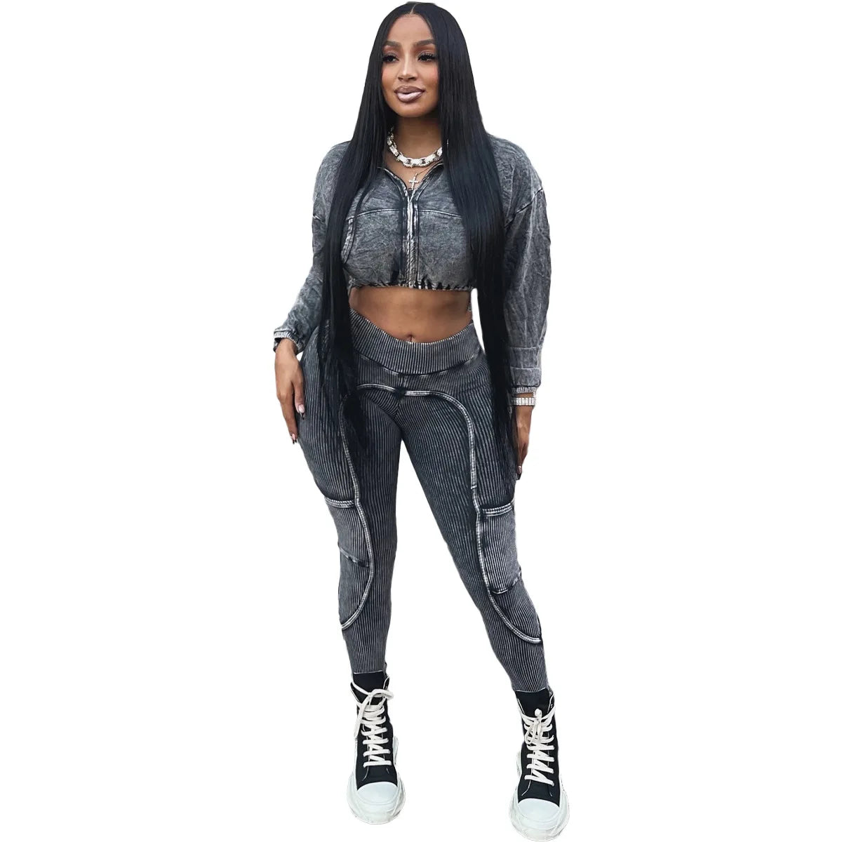 Washed Knitted Two-Piece Set