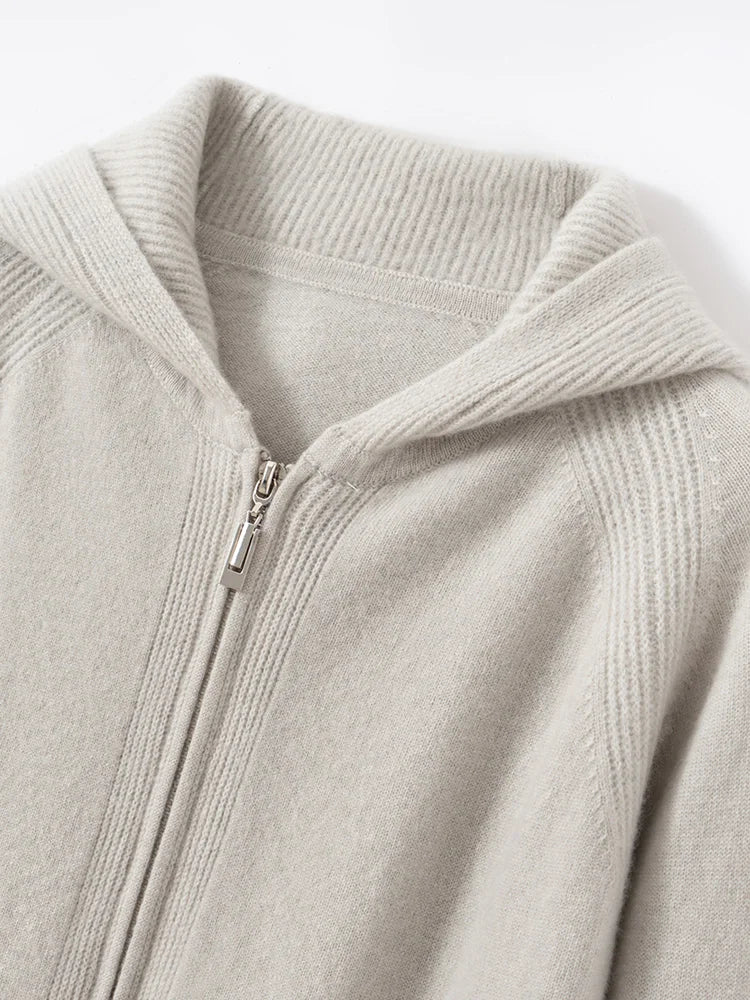 Cashmere Hooded Cardigan Set