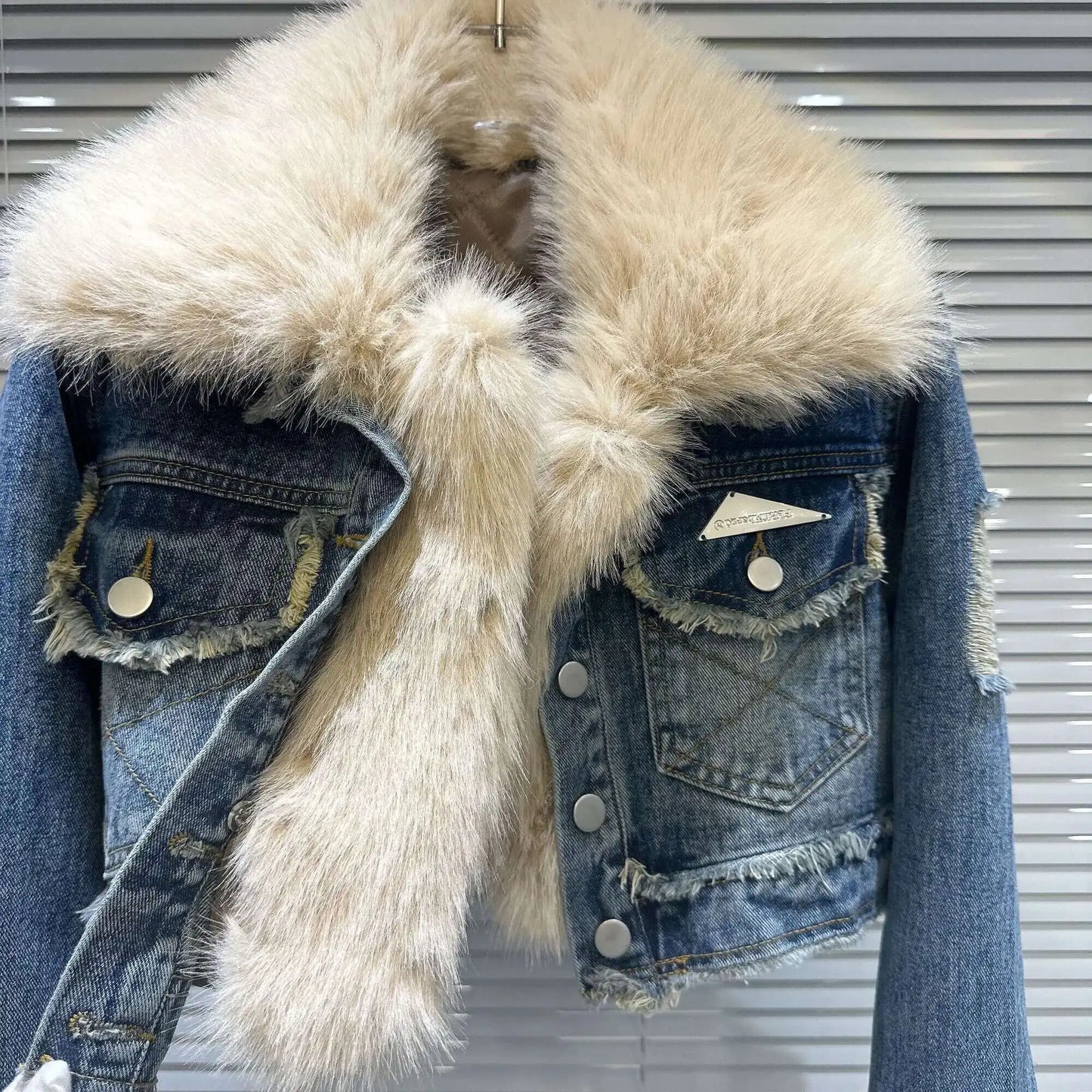 Women's Fur Collar Denim Jacket