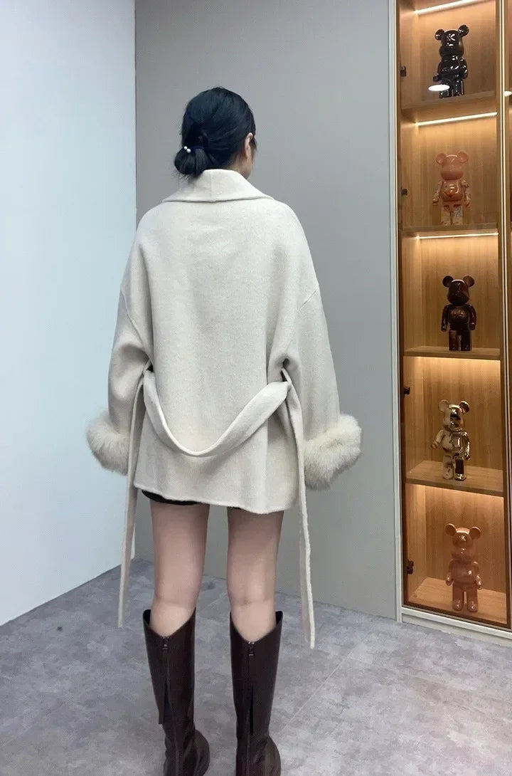Women Wool Fur Coat