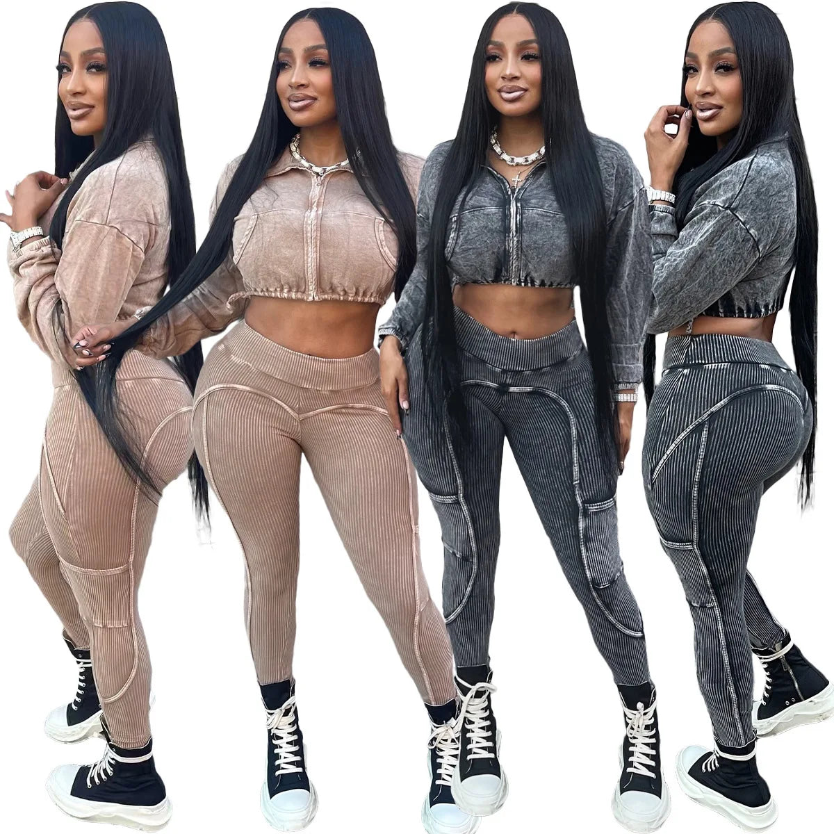 Washed Knitted Two-Piece Set