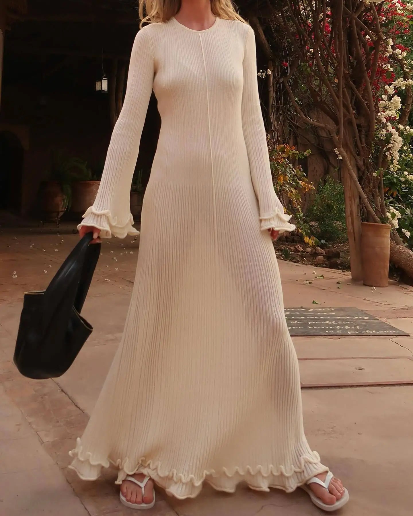 Women Lace-Up Maxi Dress