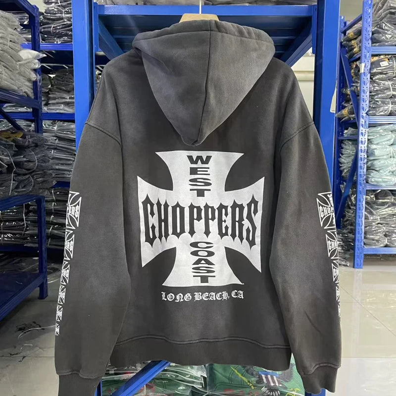 West Coast Washed Zipper Hoodie