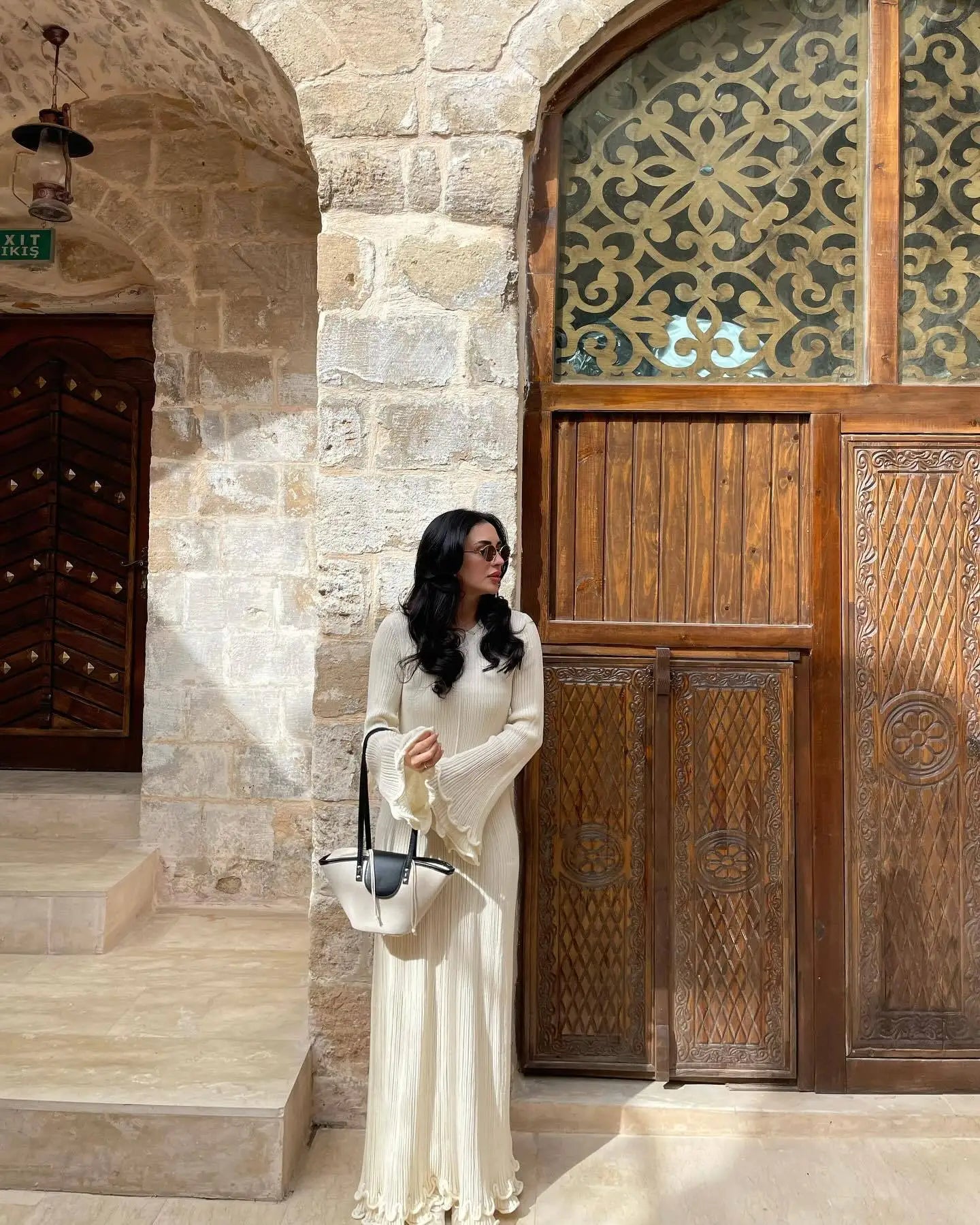Women Lace-Up Maxi Dress