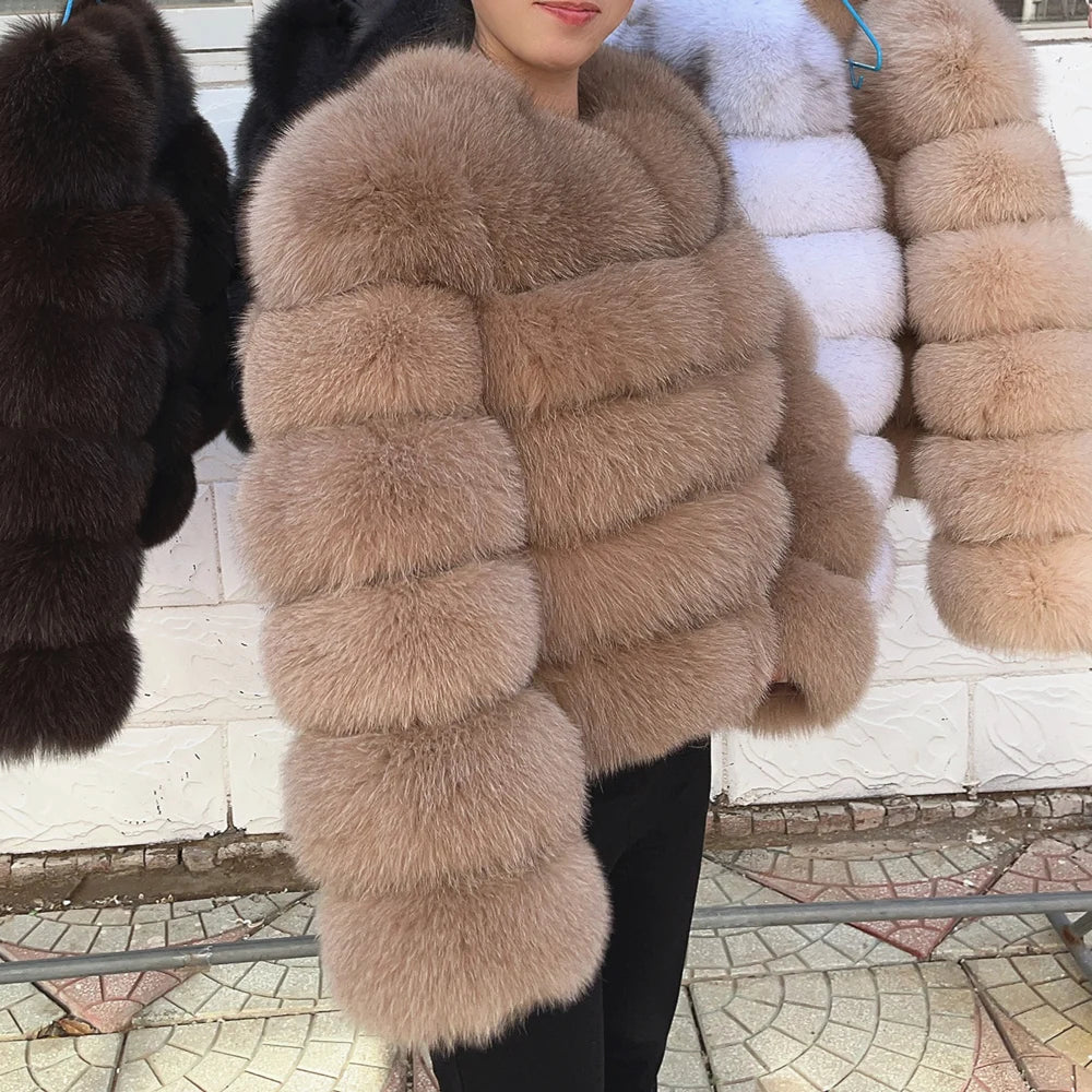 Fox Fur Coat Real Jacket