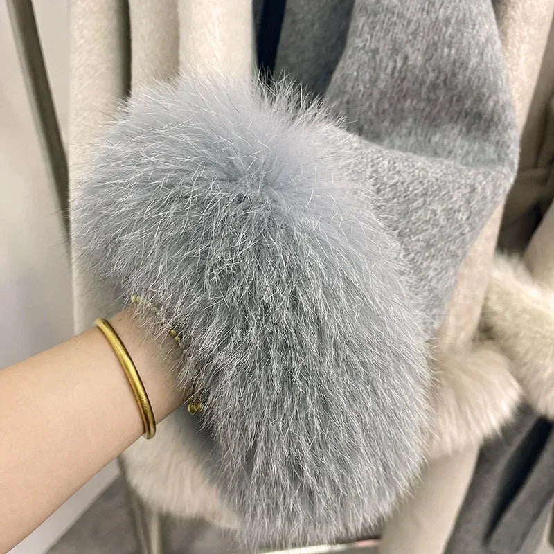 Women Wool Fur Coat