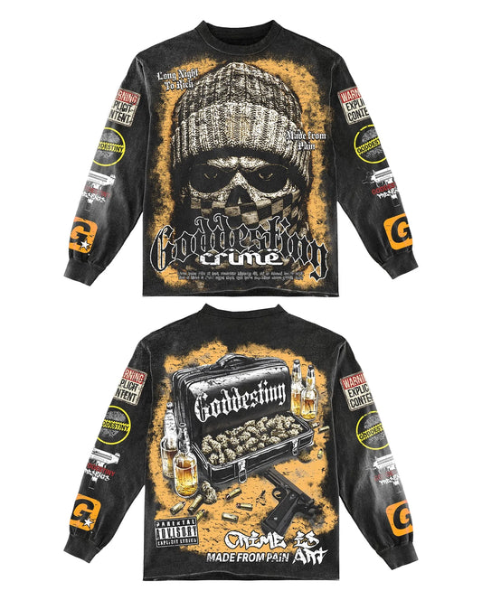 Skull Graphic Cotton Long Sleeve Top