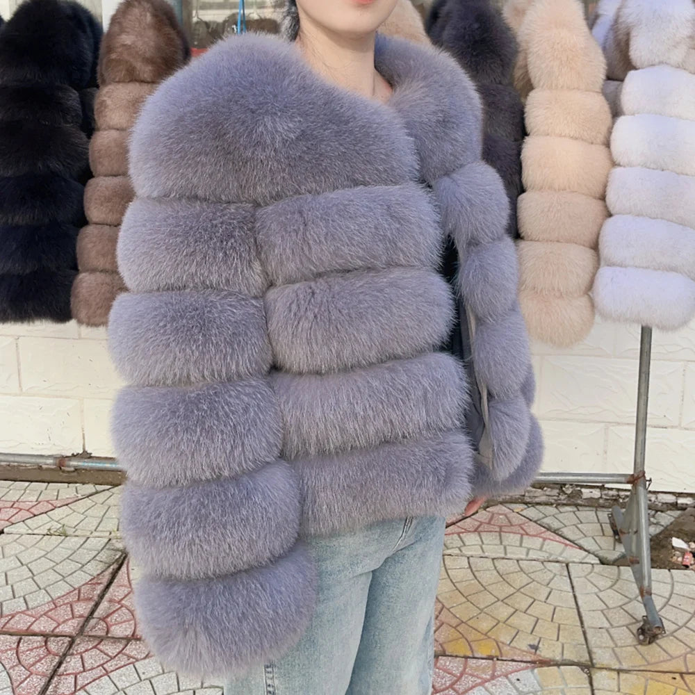 Fox Fur Coat Real Jacket