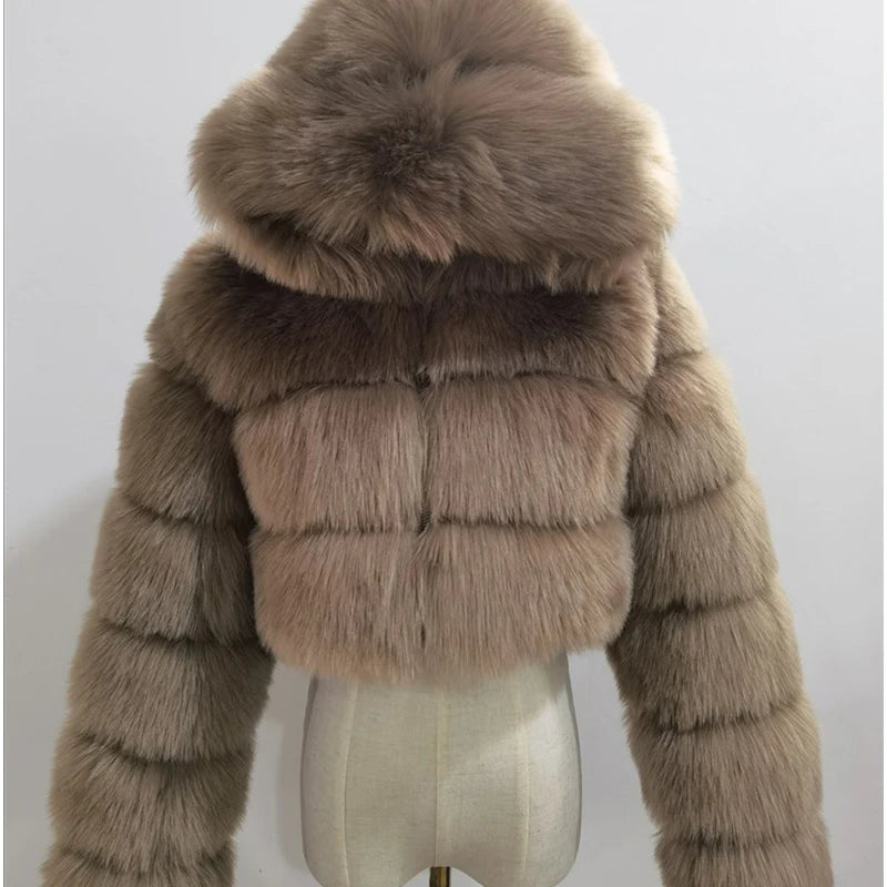 Faux Fur Cropped Fluffy Jackets