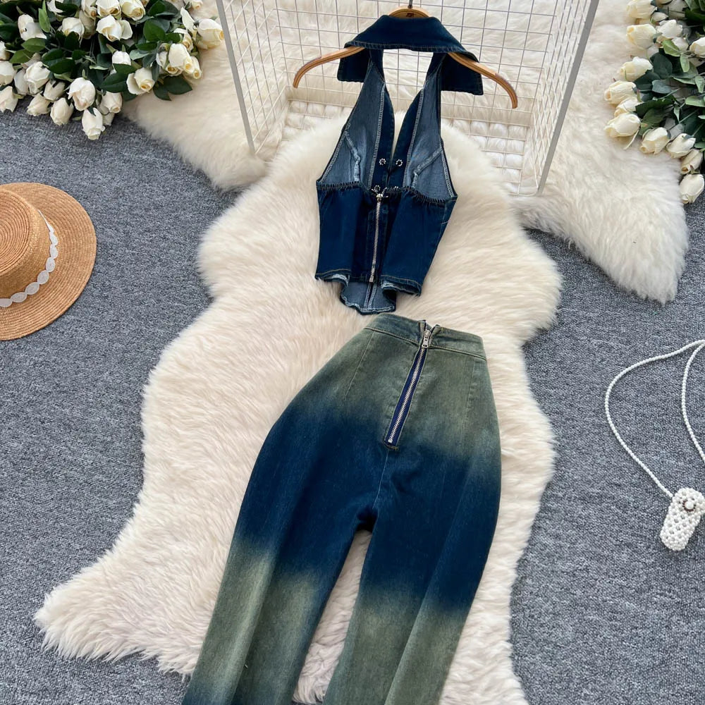 SINGREINY Women Denim Set