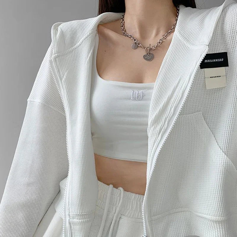 Y2K Hooded Zipper Sweatshirt