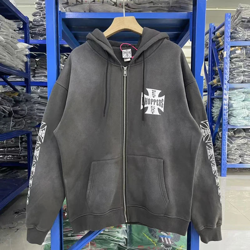 West Coast Washed Zipper Hoodie