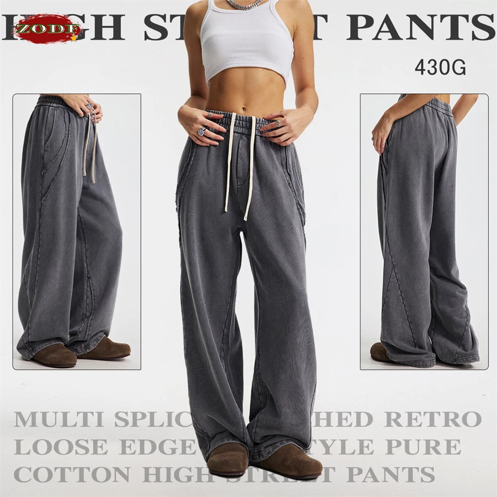 Retro Distressed Washed Sweatpants