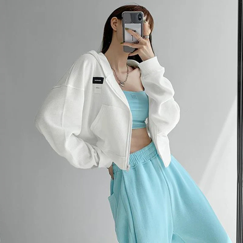 Y2K Hooded Zipper Sweatshirt