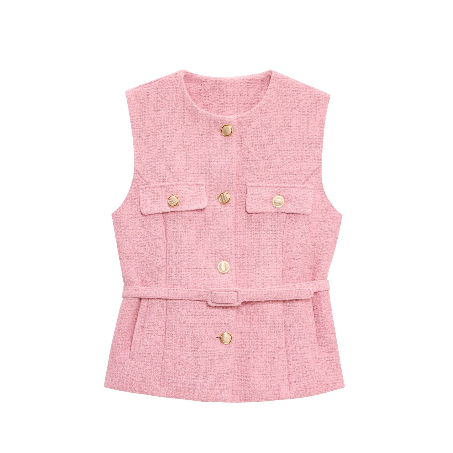 Metal Button Waistcoat Top