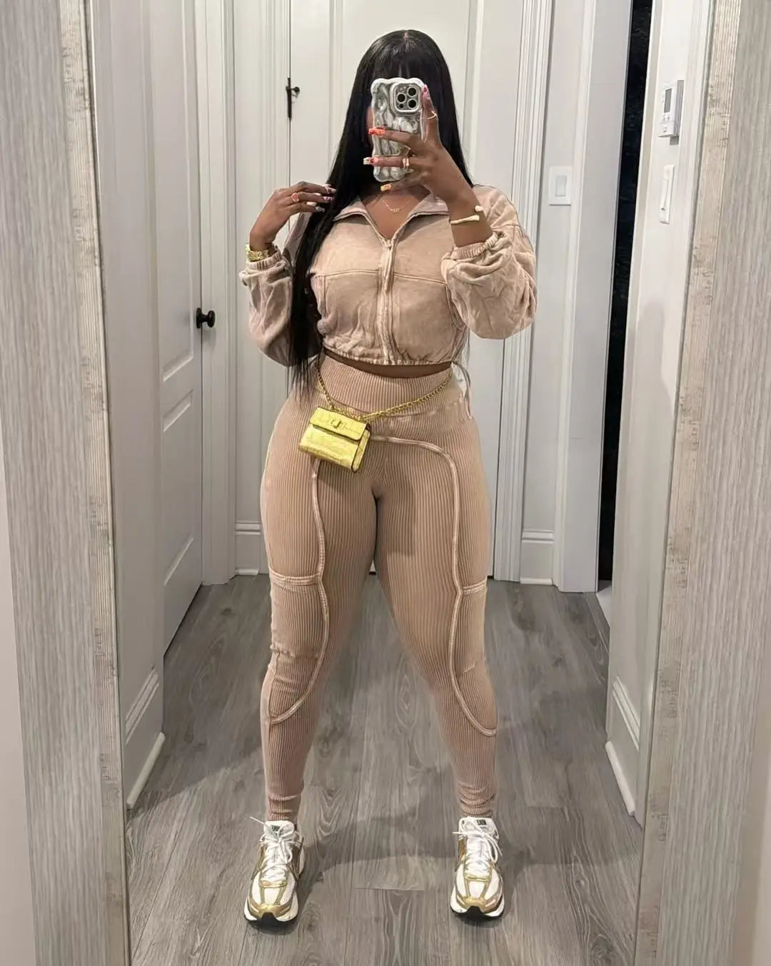 Washed Knitted Two-Piece Set