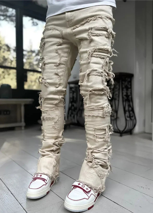 Men’s Ripped Stacked Jeans