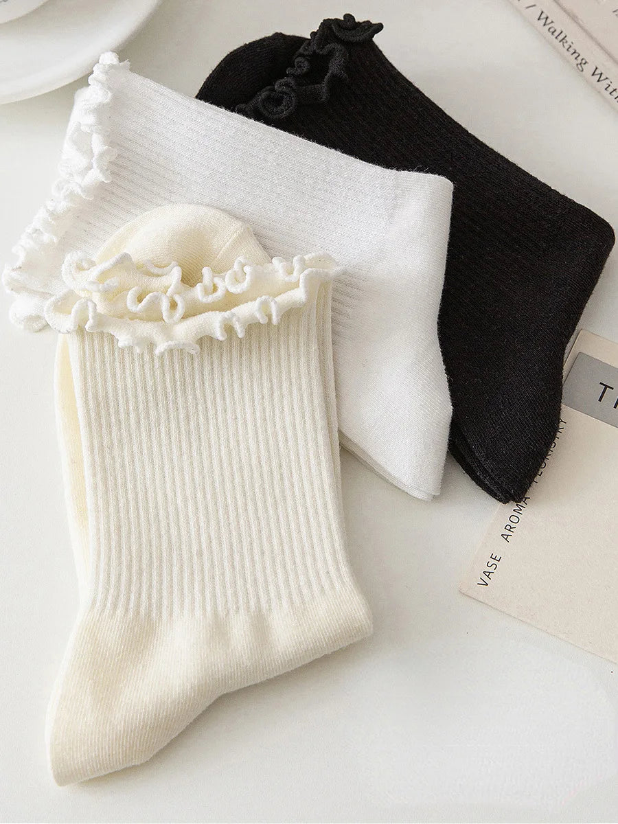 Ruffle Cotton Socks