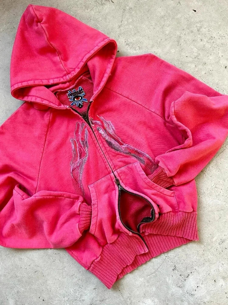 Embroidery Patch Sweater Hoodie