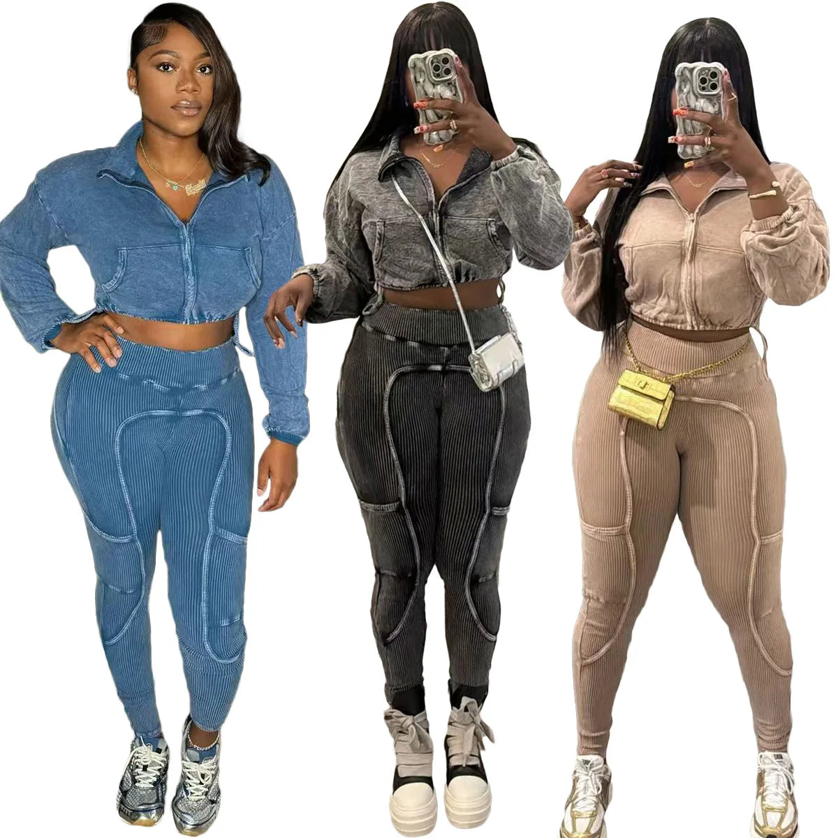 Washed Knitted Two-Piece Set