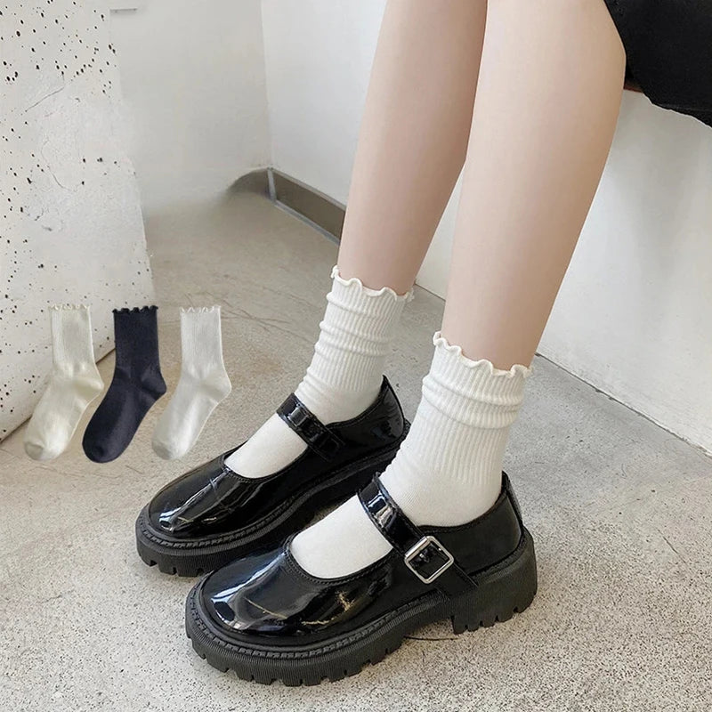 Ruffle Cotton Socks