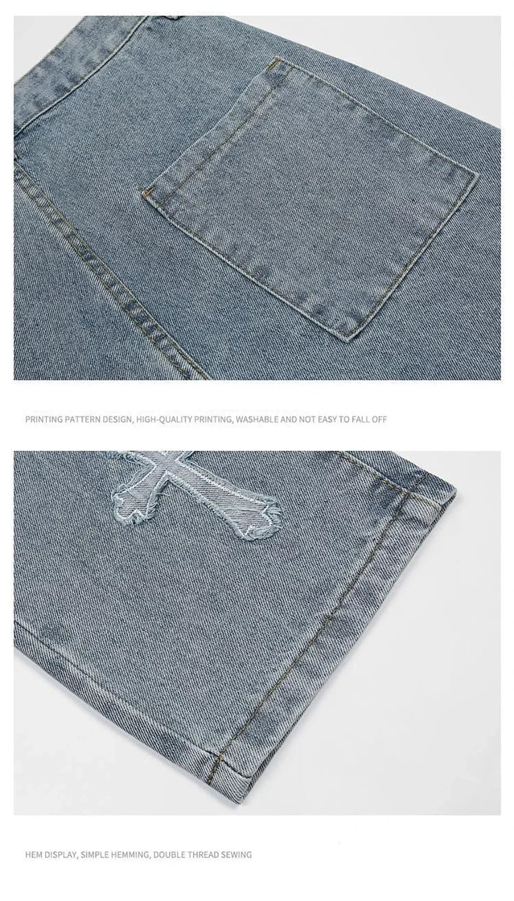 Y2K Streetwear Denim Trousers