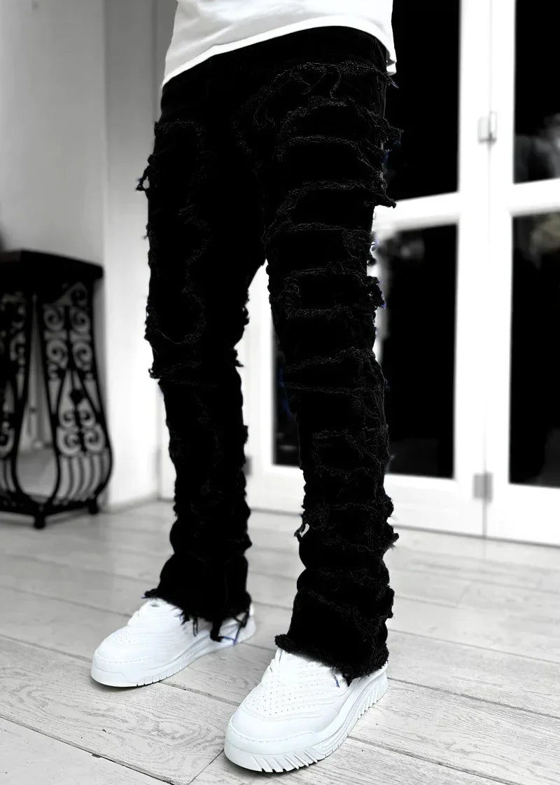 Men’s Ripped Stacked Jeans